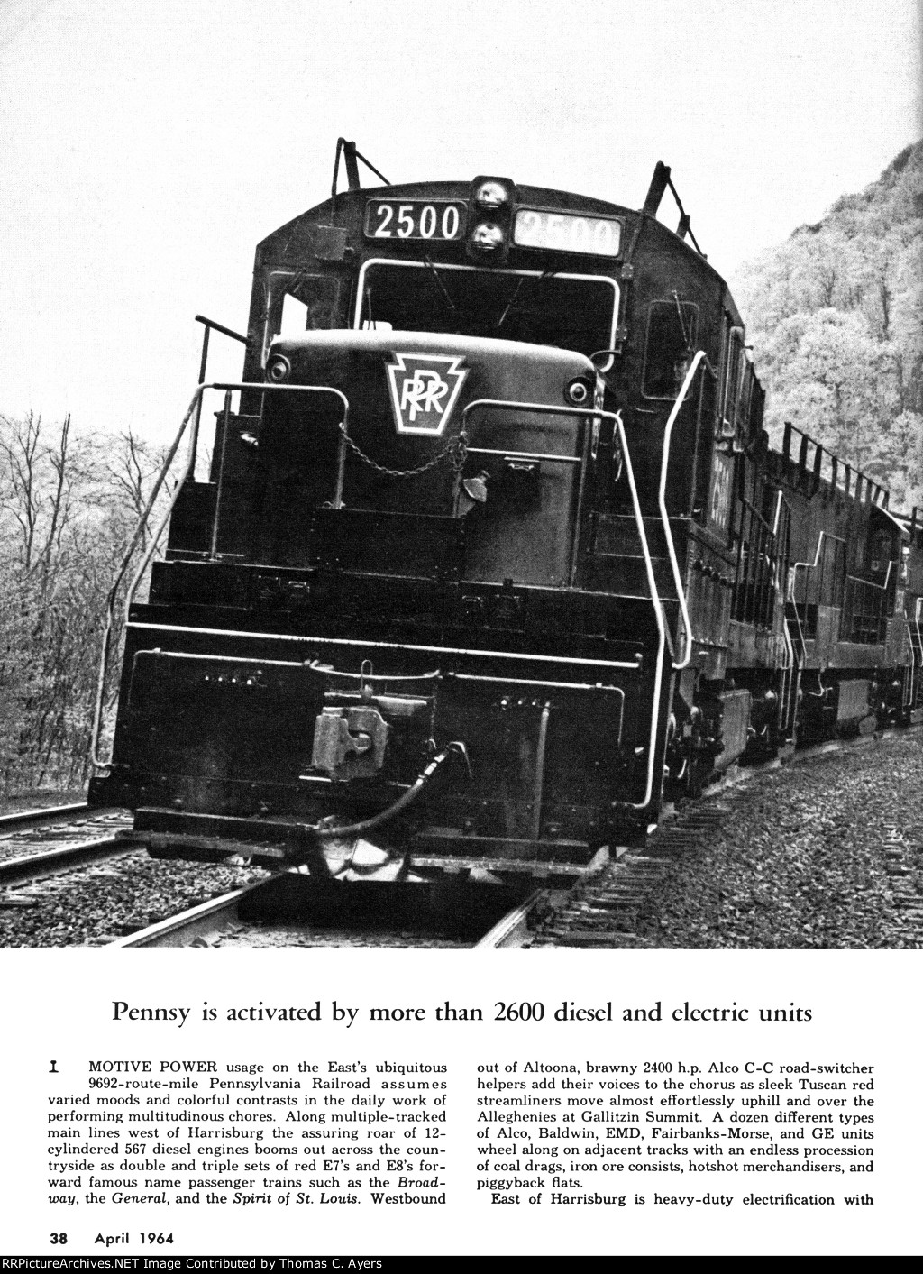 PRR "Largest Locomotive Fleet," Page 38, 1964